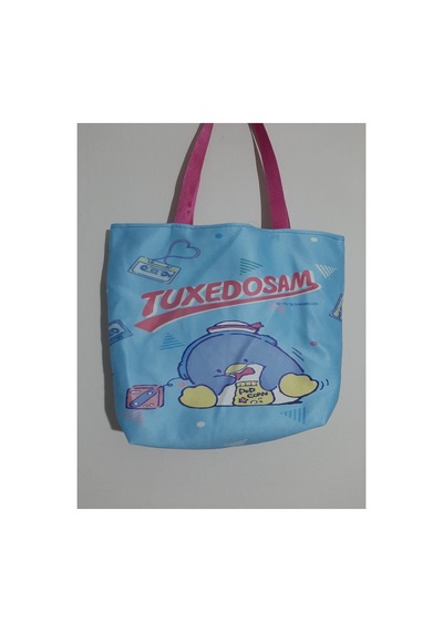Owl Bag Sanrio Kawai - Tuxedosam Desenli Tasarım Kumaş Omuz Çantası Mavi