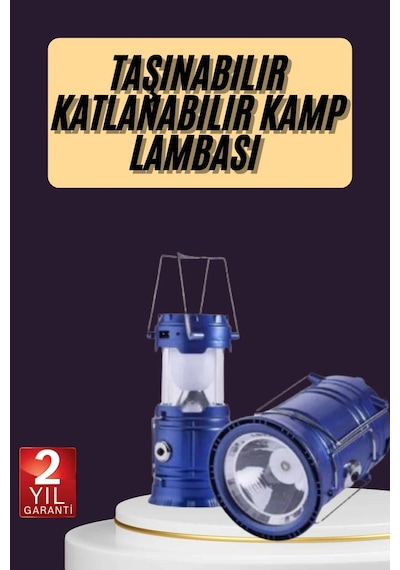 Kamp Feneri Şarj Edilebilir Güneş Enerjili Işıldak Usb Şarjlı Renkli