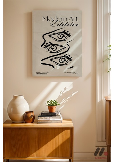 Modern Art Exhibition Yüz Poster, Çerçevesiz Yüksek Kalite Duvar Afişi - Modern Ev Dekorasyonu