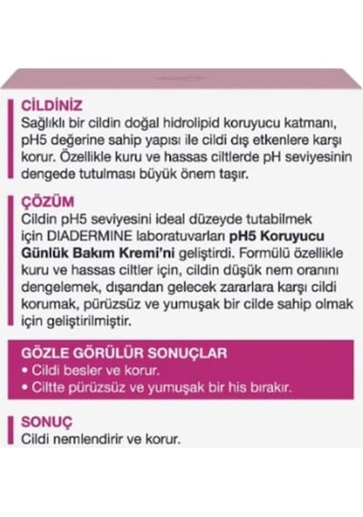 Diadermine PH 5 Kuru ve Hassas Ciltler için Koruyucu Günlük Bakım Kremi 50 ML