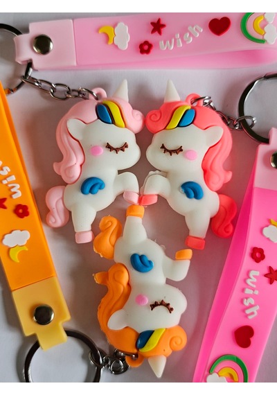 3 Adet Unicorn Silikon Anahtarlığı Ve Çanta Aksesuarı