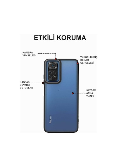 Xiaomi Poco X3 Pro Metal Kamera Korumalı Arkası Şeffaf Silikon Kılıf - Kırmızı