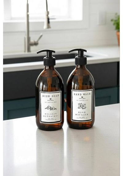 Khakma 2'li Bulaşık Deterjanı Ve Sıvı Sabun Şişesi Stantsız Sabunluk Seti 500ml Bb-hd Diğer