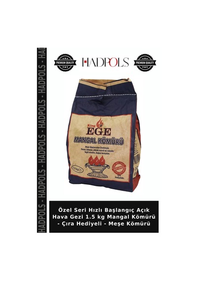 Özel Seri Hızlı Başlangıç Açık Hava Gezi 1.5 Kg Mangal Kömürü - Çıra Hediyeli - Meşe Kömürü