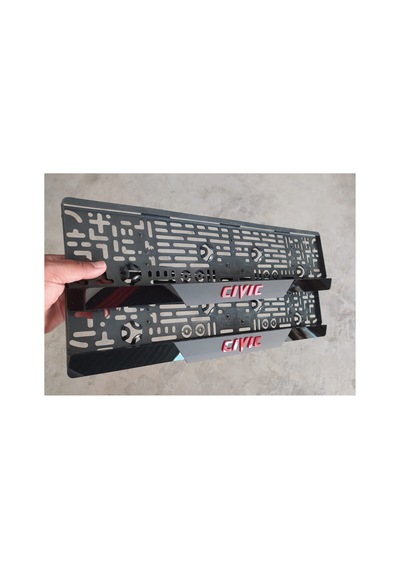 Honda Cıvıc Kabartma Yazılı Takmatik Pleksi Plakalık 2 Adet 3d Piano Black - 658228495