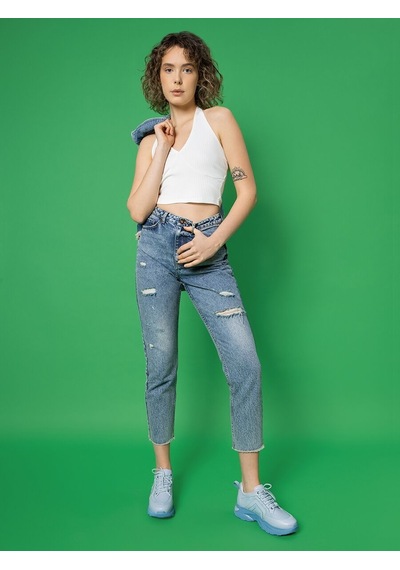LOFT Mom Regular Fit Kadın Pantolon Lf2032568 Q1.v1 Denim