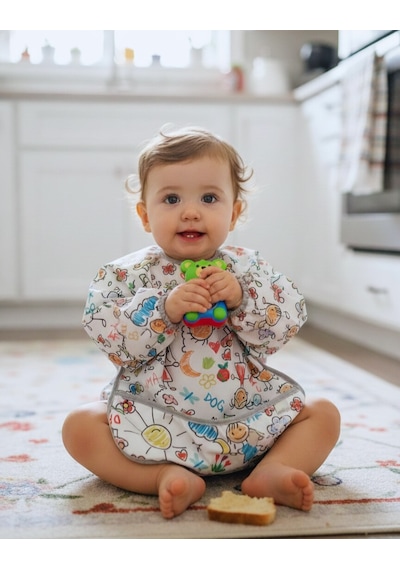 Yorni 6-24ay, Family, Sıvı Geçirmez, Cepli,cırtl Bebek Mama Önlüğü Çok Renkli