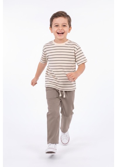Miababy Müslin Pantolon Süprem Tişört 2li Takım Bej