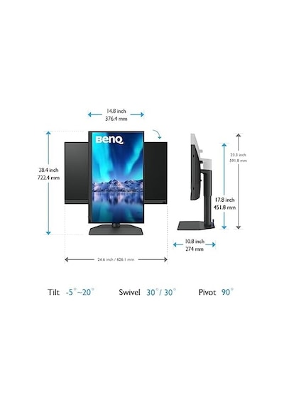 Benq Uyumlu  Sw272u 27 4k Adobergb 90w Usb-c Fotoğraf Ve Video Düzenleme Monitörü