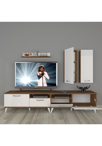 Decoraktiv Eko 5220d Slm Retro Tv Ünitesi Tv Sehpası Ceviz - Beyaz