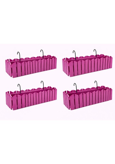 Ozn-616 Efes Askılı Balkon Saksı Takımı 9 Litre 4 Adet No: 2 Vişne