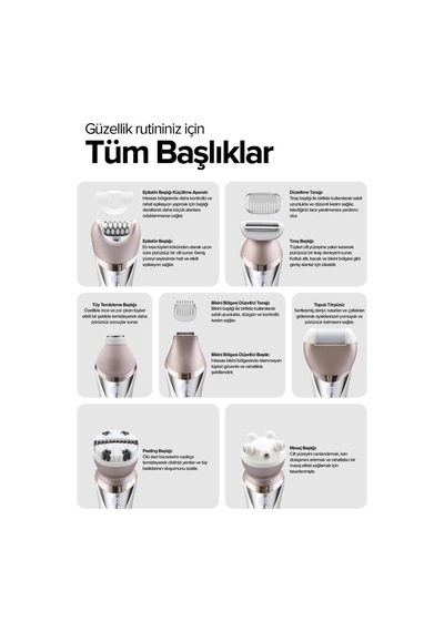 Ep7100 Şarjlı Epilasyon Cihazı Pürüzsüz Cilt İçin Sessiz Ve Güçlü Motor Hassas Ciltler İçin Şarjlı Tüy Temizleme Aleti