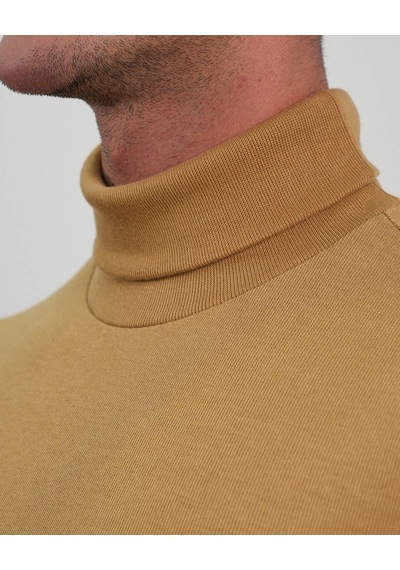 Modefendi Slim Fit İtalyan Kesim Tam Balıkçı Boğazlı Kazak Sarı