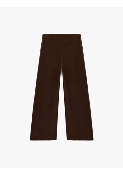 Koton Standart Bel Geniş Paça Pantolon Kahverengi 6sak40037ek Kahve