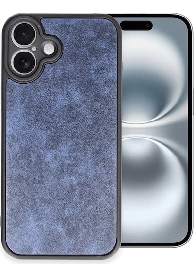 Newface  Apple  Uyumlu iPhone 16 Plus Kılıf Aras Deri Kapak - Lacivert
