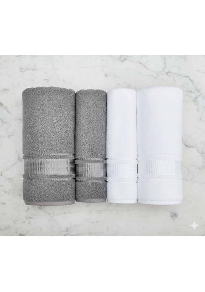 Colourıst Gümüş-beyaz Best Set Hamam Takımı
