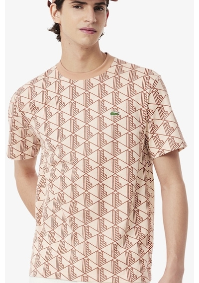 Lacoste Classic Fit Monogram T-shirt Erkek Bisiklet Yaka Tişört Kiremit Kiremit
