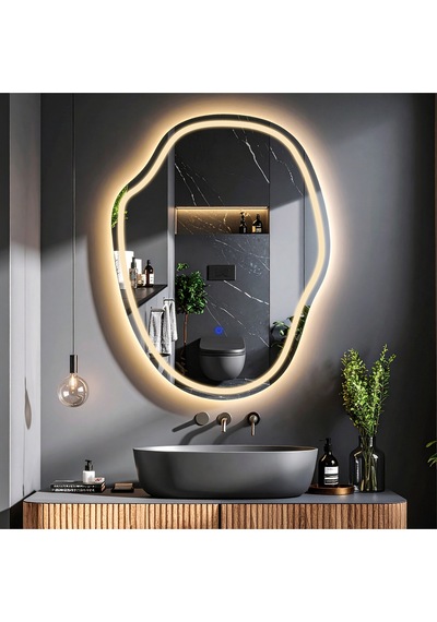 Zelvora Günışığı Lazer Kumlamalı Lavabo & Banyo Aynası Dokunmatik Sensörlü 80 X 60