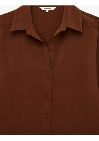 Koton Regular Fit Uzun Kollu Modal Gömlek Kahverengi 6sak60321pw Kahve