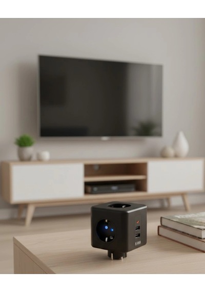 Ev Ve Ofis Kullanımı İçin Akım Korumalı Usb Girişli Priz 1