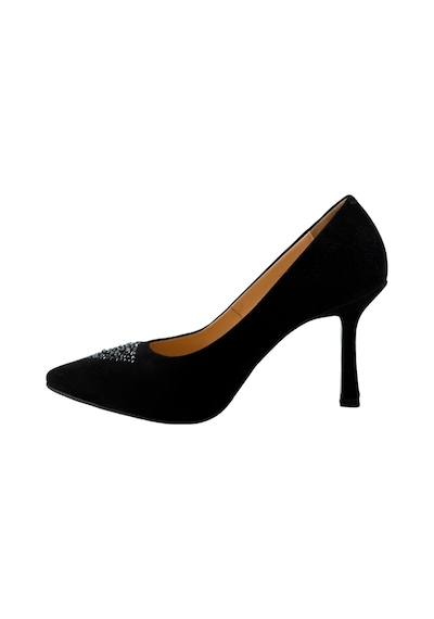 Disparita 26704 Hakiki Süet Stiletto İnce Topuk Kadın Ayakkabı Siyah Süet