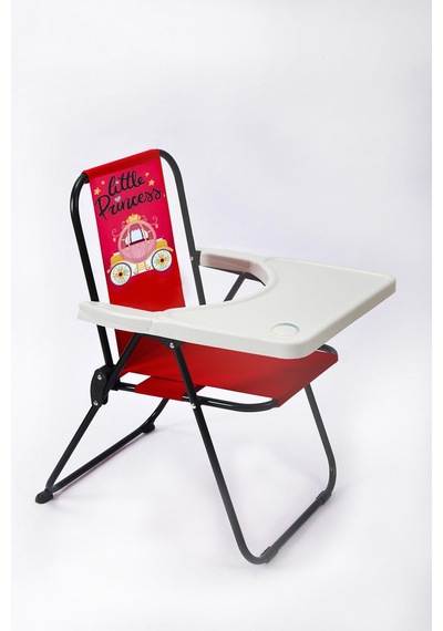 Exent 2-6 Yaş Little Prences Lüx Çocuk Piknik Sandalyesi-mini Kamp Sandalyesi-kırmızı Çok Renkli