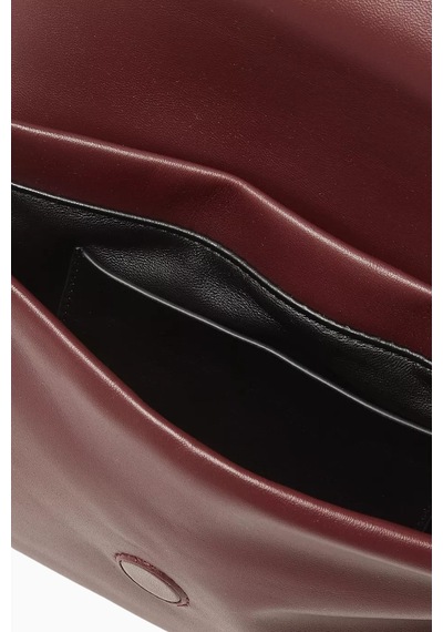 Studio Amelia Studıo Amelıa Sheath Bordo Deri Katlamalı, Manyetik Kapaklı Kadın Clutch Çanta