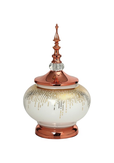 Vitale Sultan Bronz Kapaklı Vazo Ak.je0030