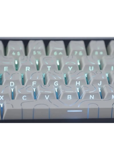 Mekanik Klavye Kontur Keycaps Seti- 137 Tuş Şeffaf Rgb Uyumlu Çizgili Tuş Takımı Siyah