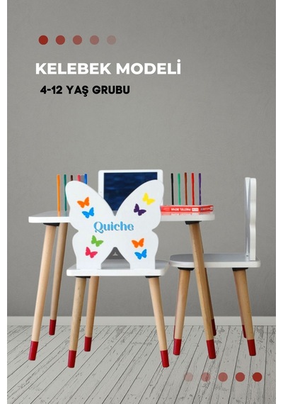 Liva Ahşap Çocuk Aktivite Oyun Ve Ders Çalışma 1 Masa 2 Sandalye Takımı 2-6 Yaş Kelebekli -tablet Yeri Beyaz Liva Ahşap Çocuk Aktivite Oyun Ve Ders Çalışma 1 Masa 2 Sandalye Takımı 2-6 Yaş Kelebekli -tablet Yeri Beyaz
