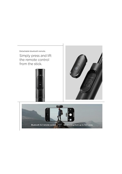 Kablosuz Bluetooth Selfie Çubuğu Uzaktan Kumandalı Tripod / 1.4 Metre Kolay Taşınabilir S541w Black - Amp09336