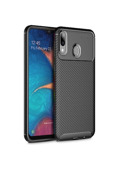 Samsung Uyumlu Galaxy M10S Kilif Karbon Tasarim Negro Silikon Kapak 405275602