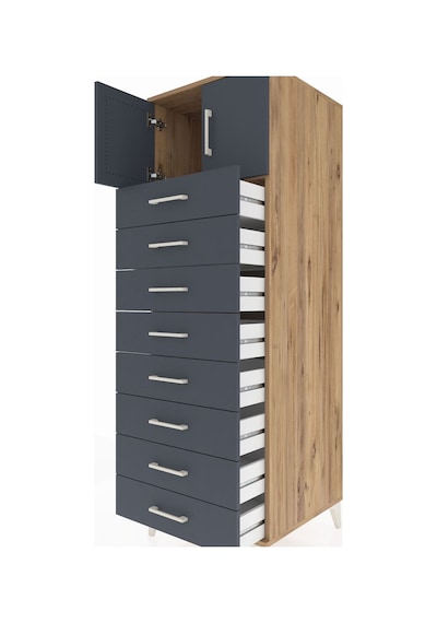 Kronos Dolap Tek Raflı 8 Çekmeceli 2 Kapaklı 60x59x182 Çam-an... Çam Kronos Dolap Tek Raflı 8 Çekmeceli 2 Kapaklı 60x59x182 Çam-an... Çam