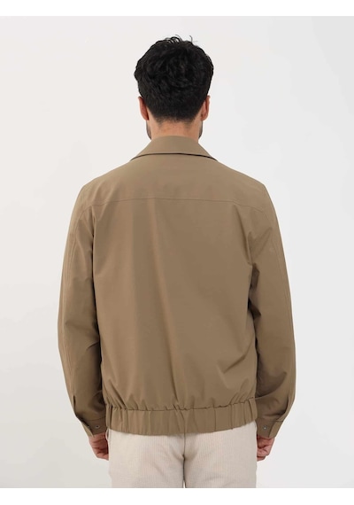 Dufy Vizon Erkek Regular Fit Düz Klasik Yaka Bomber Mont - 104399-Vizon