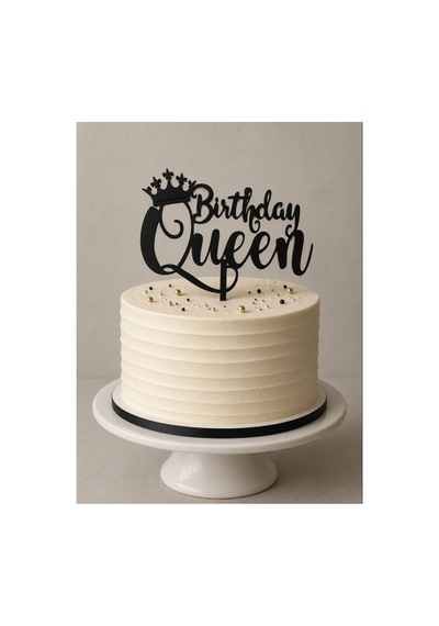 Birtday Queen Doğum Günü Pasta Süsü 17x17 Ölçülerinde Tüm Yaşlar