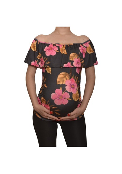 Luvmabelly Maternity 2513 Kayık Yaka Hamile Bluzu Çok Renkli