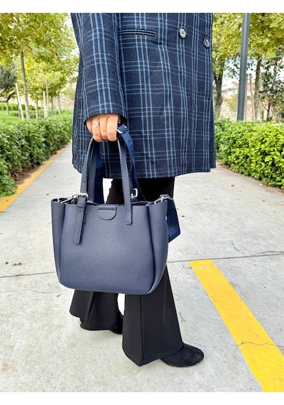 Just Polo Lüks Tasarım 3 Bölmeli Yumuşak Deri Lüks Ve Şık Dokunuş El & Omuz Çantası Shoulder Bag Lacivert