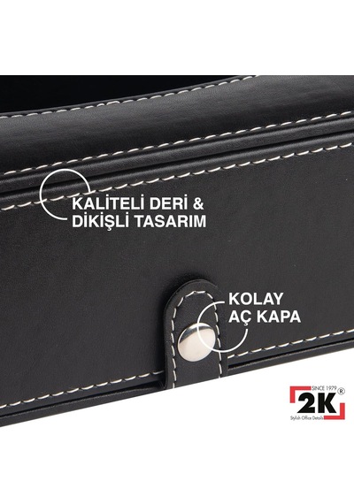 Ayrex 2k Suni Deri Peçetelik Mendil Kutusu 13 24 6 Cm. Siyah Genel