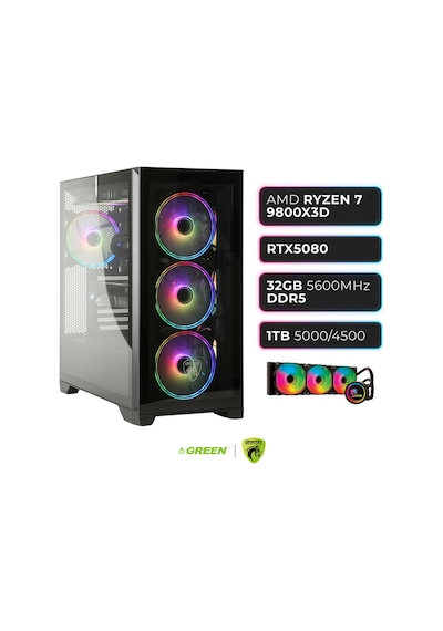 Green Griffin G9 R7-9800X3D 32 GB 1 TB SSD RTX5080 Free Dos Masaüstü Oyuncu Bilgisayarı