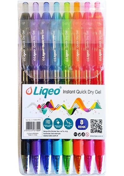Noki Liqeo G-7008b İnstant Dry Gel Kalem 0.7 Mm 8'li Pvc