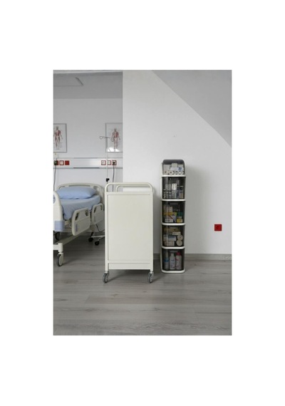 Piev Slim 5 Katlı Çekmeceli Tekerlekli Mutfak Ve Banyo Dolabı Beyaz