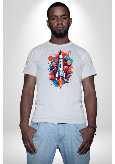 Uzay Aracı Roket Unisex Unisex Beyaz Organik Baskılı T-shirt Penye Yüksek Kalite Beyaz Uzay Aracı Roket Unisex Unisex Beyaz Organik Baskılı T-shirt Penye Yüksek Kalite Beyaz