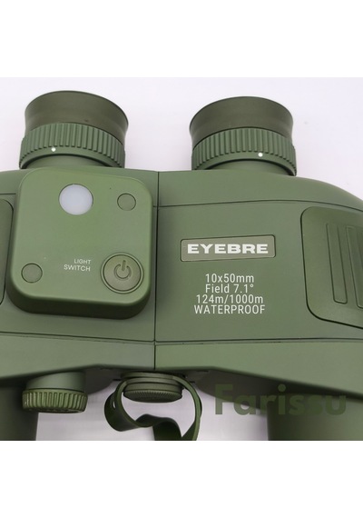 Profesyön 10x50 Mm Azot Dolu Su Geçirmez Denizci Dürbünü Işıklı Pusulalı, Profesyonel Optik Dürbün Yeşil