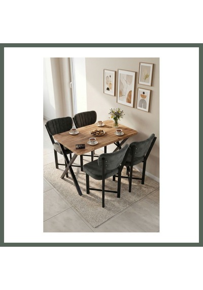 Bezos Elma Masa Seti Çok Renkli Gri 110x70 Cm Bzstk Bezos Elma Masa Seti Çok Renkli Gri 110x70 Cm Bzstk