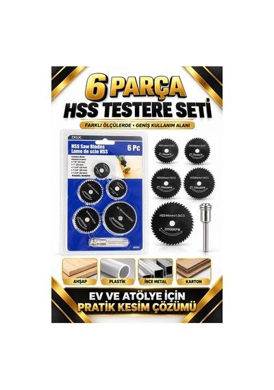 6 Parça Hss Mini Testere Seti Farklı Ölçülerde Dairesel Kesme Dis