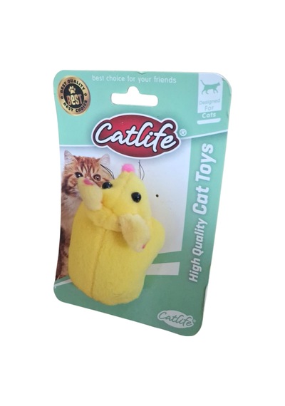 Kedi Oyuncağı Peluş Fare Sarı