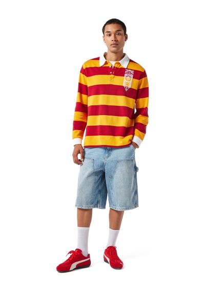 Gsstore X Midground Erkek Polo Sweatshirt E251207 Sarı - Kırmızı