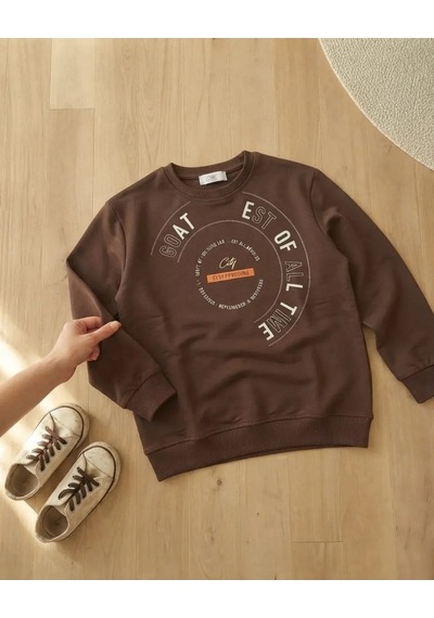 Cmk Çocuk 3 İp Şardonlu Sweatshirt Kahverengi