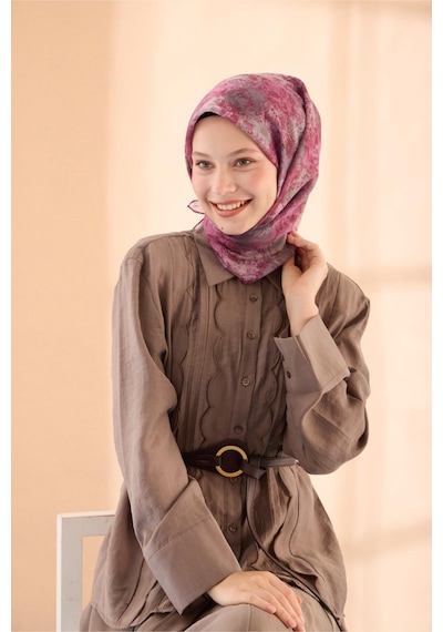 Silk Home Soft Eşarp 73095-21 Fuşya, Gri, Füme, Sisli Yeşil