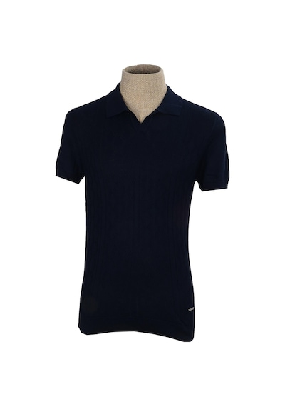 Cengiz İnler Desenli Merserize Polo Yaka Erkek Triko T-shirt 001